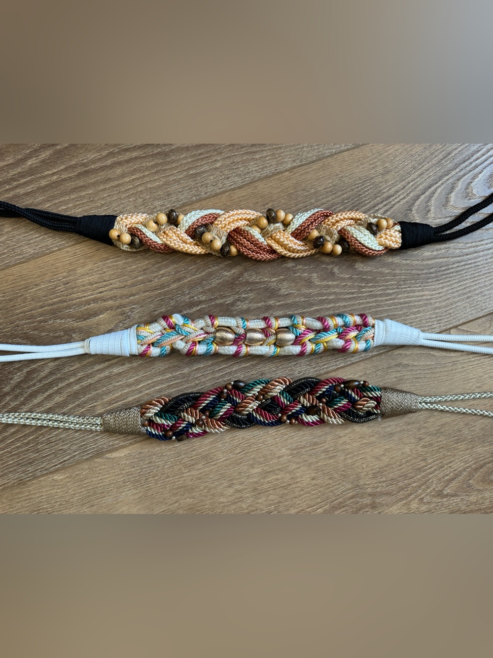 Bundle of 3 Boho Braided Multicolor Women’s Decorative Belts